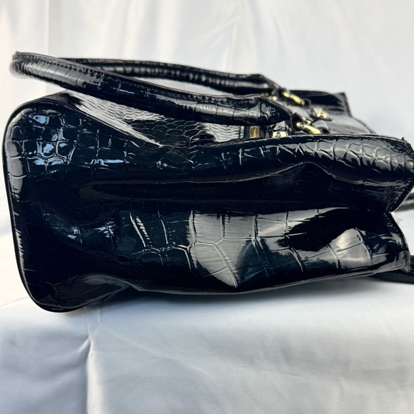 Anne Klein Black Croc-Embossed Tote Bag - Picture 4 of 16